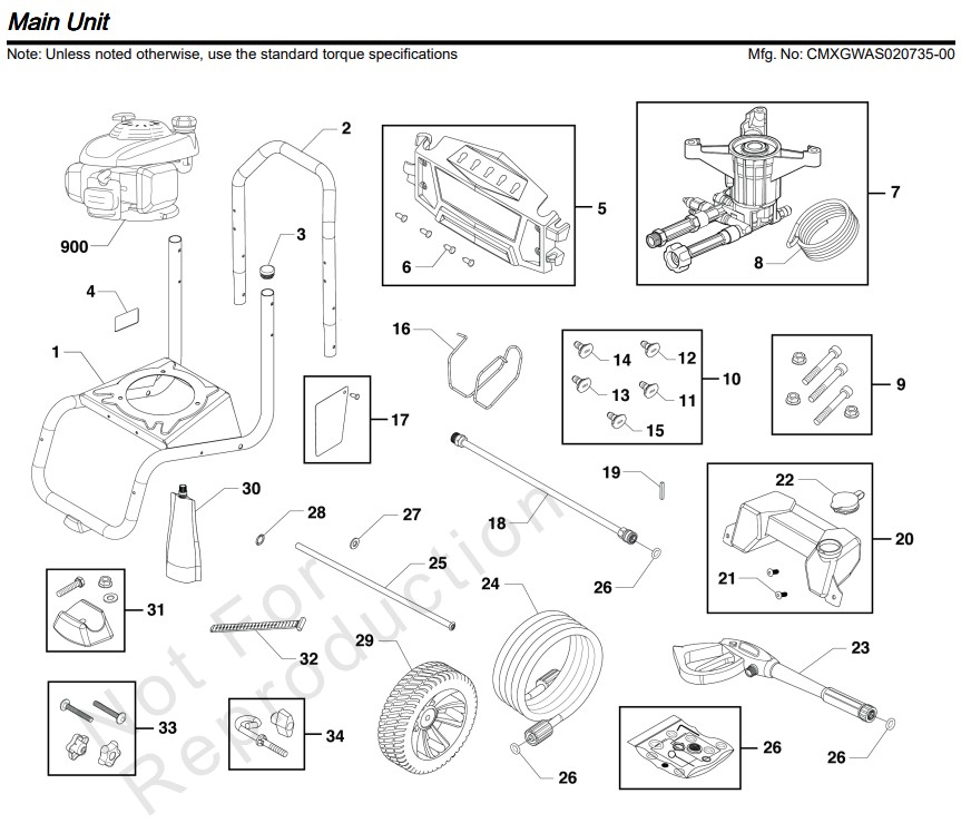 Craftsman Pressure Washer CMXGWAS020735Parts